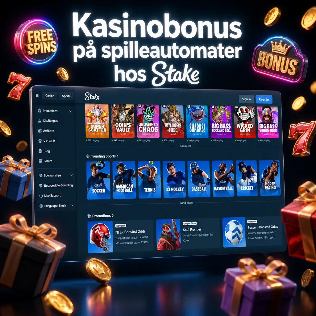 Kasinobonus på spilleautomater hos Stake – Wheel Wars-kampanje med premier og VIP-fordeler som cashback og reload-bonuser.