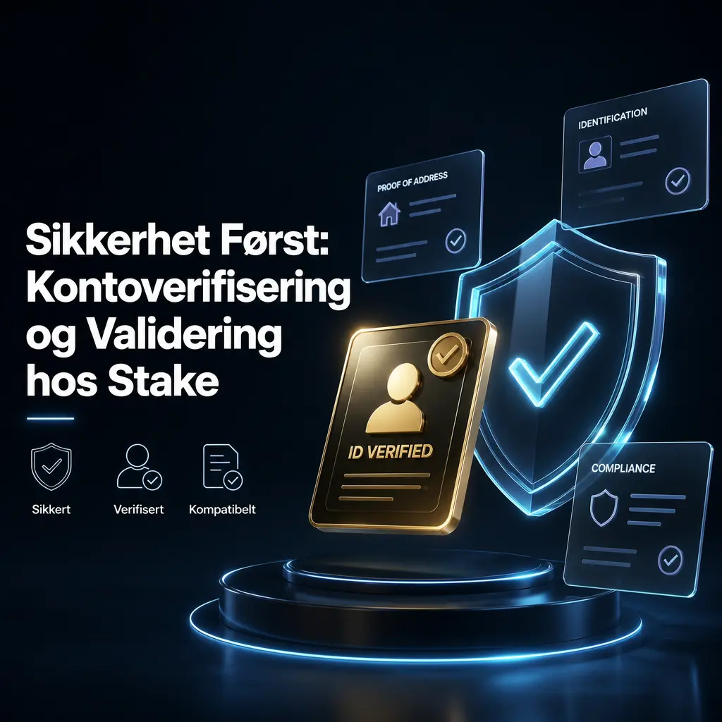 Kontoverifisering og KYC-prosess hos Stake: legitimasjon, bostedsbevis og sikker uttaksgodkjenning.