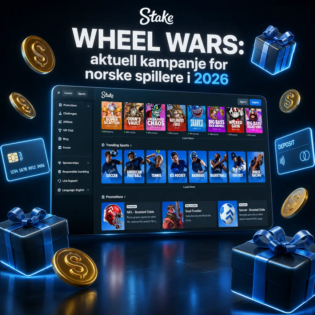 Stake Wheel Wars 2026: kampanje med 150 000 USD i premiepott for norske spillere på Pragmatic Play-automater